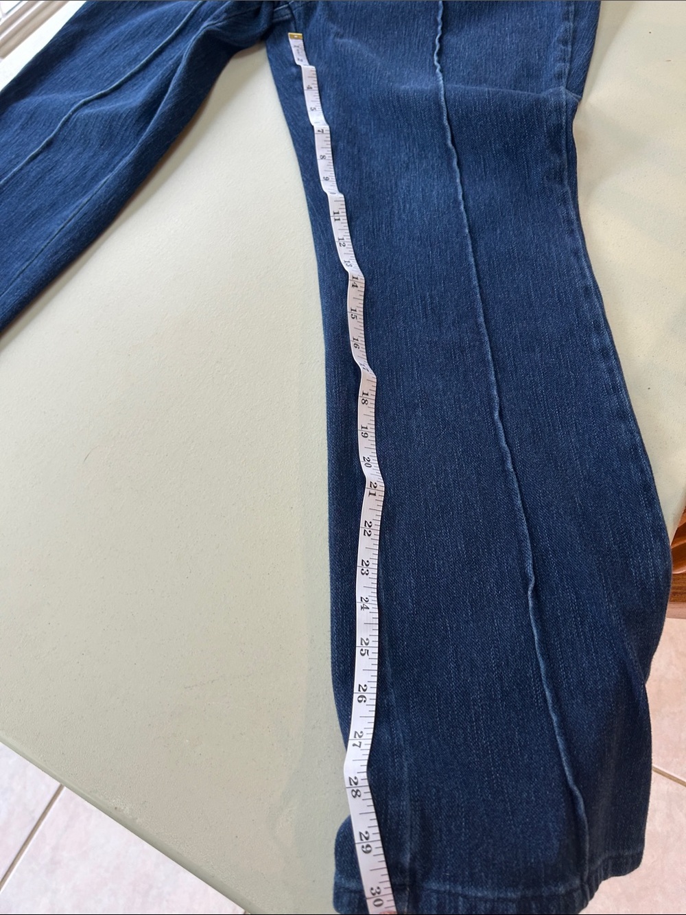 Belle by Kim Gravel Dark Blue Straight-Leg Seam-Front Jeans - Picture 9 of 10